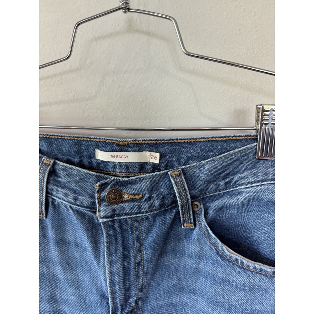 Levi's Levis Women's 94’ Baggy Wide Leg Medium Wash Jeans 26 Cut Off Denim Pants - Picture 3 of 5